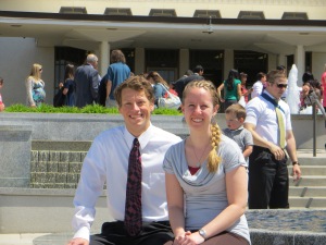 Zeegan and I at the Provo temple.